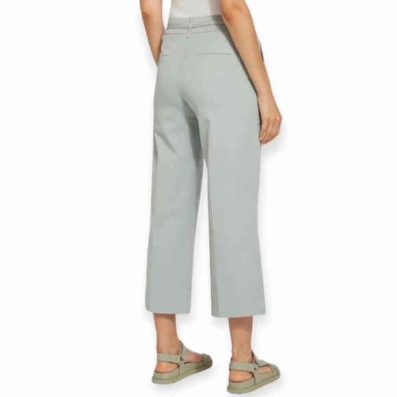 Lysse’ Size Large Florist Wide Leg Crop In Morning Dew Light Green Stretch Pants - Picture 2 of 11